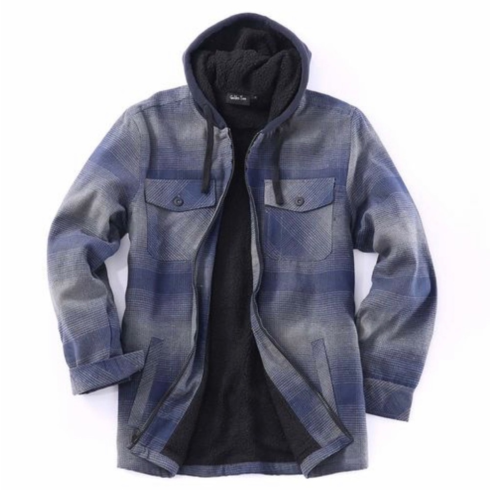 Flannel fleece lined hoodie size XXL side pockets